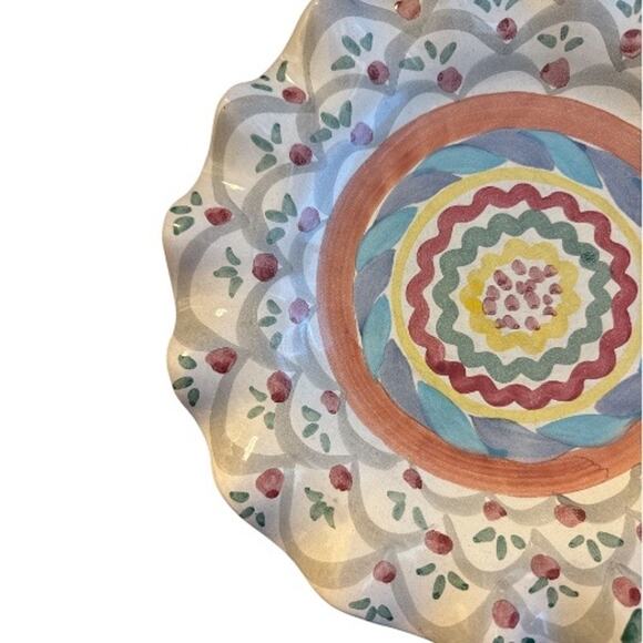 Mackenzie Childs Vintage Stoke Gabriel Fluted 11” Plate Read - Picture 2 of 10